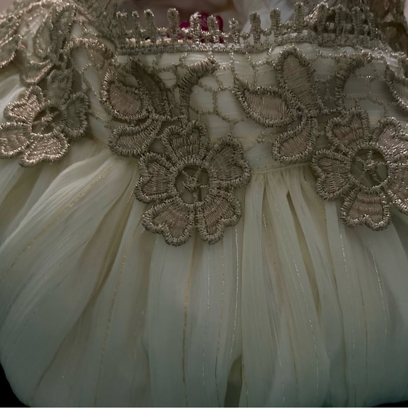 Sweet Boutons Metallic Thread Kids Dress Girls Size 7 - Picture 12 of 17